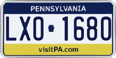 PA license plate LXO1680