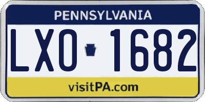 PA license plate LXO1682
