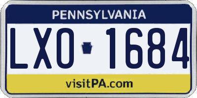 PA license plate LXO1684