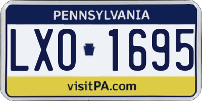 PA license plate LXO1695