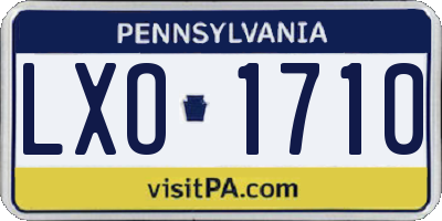 PA license plate LXO1710