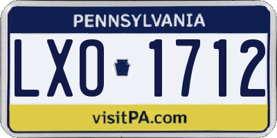 PA license plate LXO1712