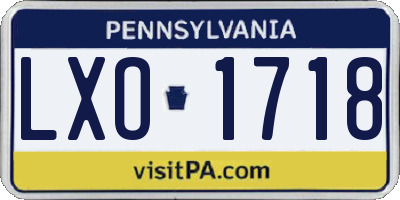 PA license plate LXO1718