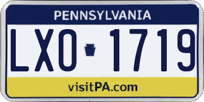 PA license plate LXO1719