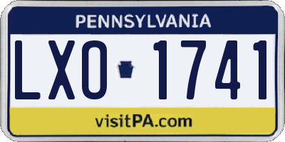 PA license plate LXO1741