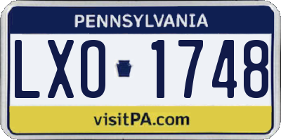 PA license plate LXO1748