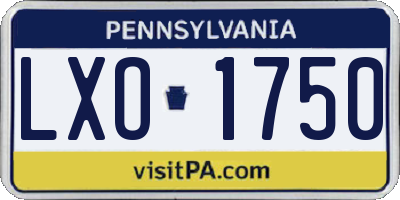 PA license plate LXO1750