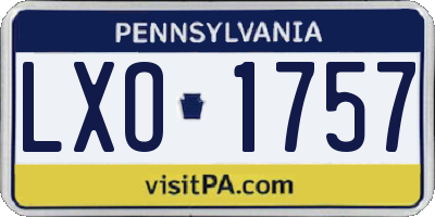 PA license plate LXO1757