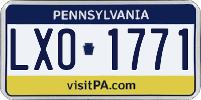 PA license plate LXO1771