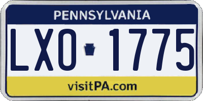 PA license plate LXO1775