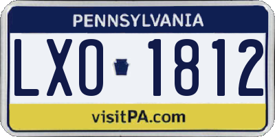 PA license plate LXO1812