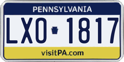 PA license plate LXO1817