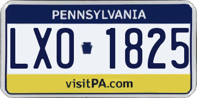 PA license plate LXO1825