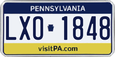 PA license plate LXO1848