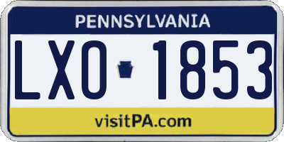 PA license plate LXO1853