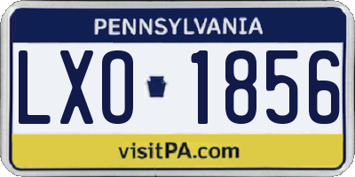 PA license plate LXO1856