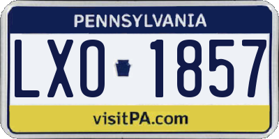PA license plate LXO1857