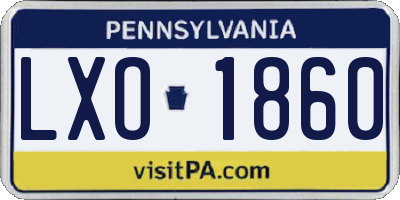 PA license plate LXO1860