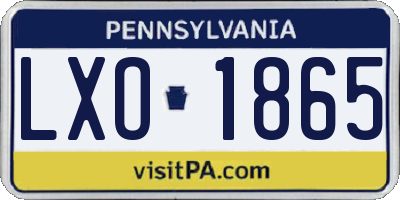 PA license plate LXO1865
