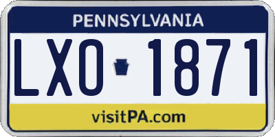 PA license plate LXO1871