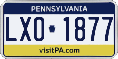 PA license plate LXO1877