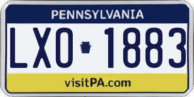 PA license plate LXO1883