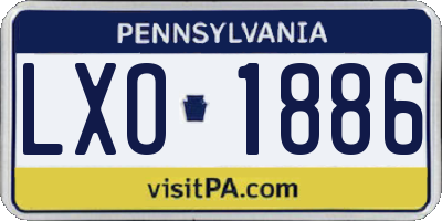 PA license plate LXO1886