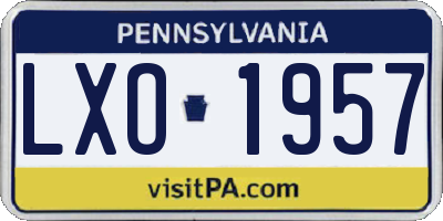 PA license plate LXO1957