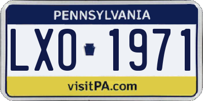 PA license plate LXO1971