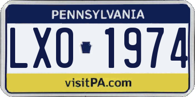 PA license plate LXO1974
