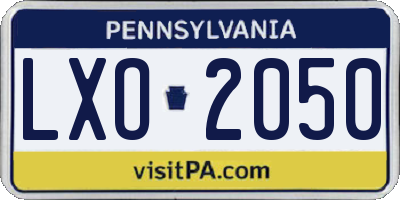 PA license plate LXO2050