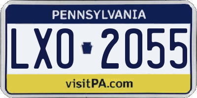 PA license plate LXO2055