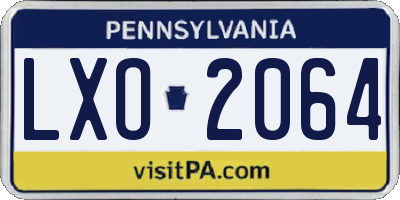 PA license plate LXO2064