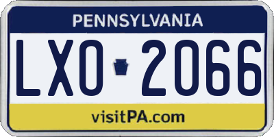 PA license plate LXO2066
