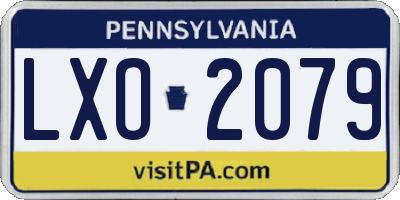 PA license plate LXO2079