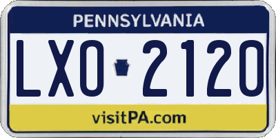 PA license plate LXO2120