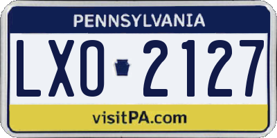 PA license plate LXO2127