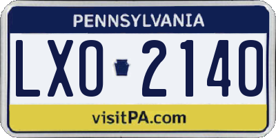 PA license plate LXO2140