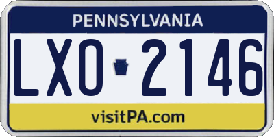PA license plate LXO2146