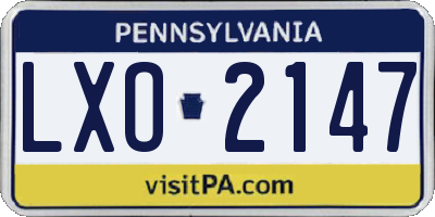PA license plate LXO2147