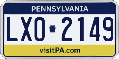 PA license plate LXO2149