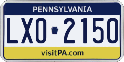 PA license plate LXO2150