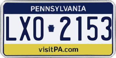 PA license plate LXO2153