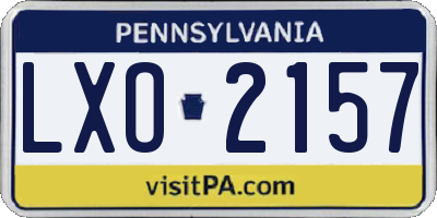 PA license plate LXO2157