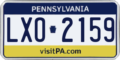 PA license plate LXO2159
