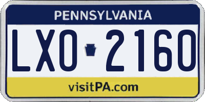 PA license plate LXO2160