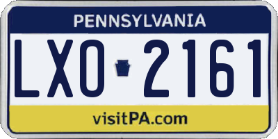 PA license plate LXO2161