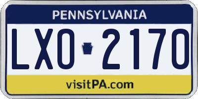 PA license plate LXO2170
