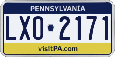 PA license plate LXO2171
