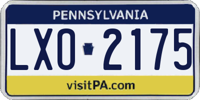 PA license plate LXO2175